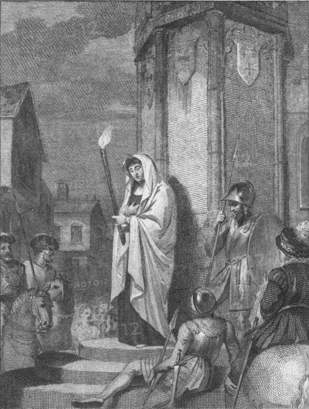 'Eleanor doing penance for witchcraft', 1441, (1789) Artist: Anker Smith.