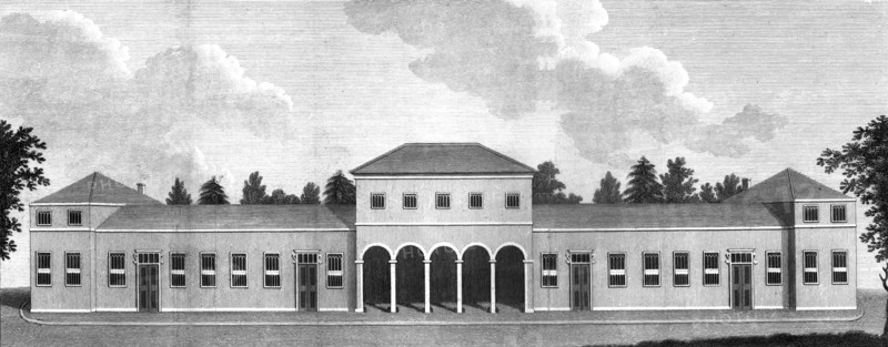 South view of the Earl of Darlington's stables, Raby Castle, County Durham, 1798. Artist: J Scott.