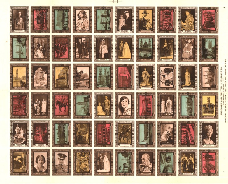 Sheet of 60 Cinderella stamps commemorating King George VI's coronation, 1937. Artist: Unknown.