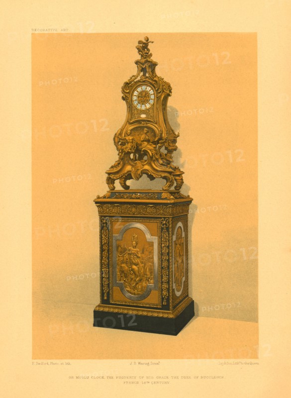 'Or Moulu Clock, Property of His Grace the Duke of Buccleuch. French, 18th century'. Artist: F Bedford.