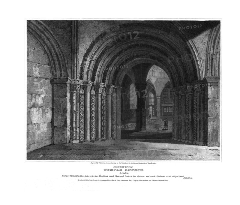 'Doorway to the Temple Church. London.', late 18th century. Artist: JC Smith.
