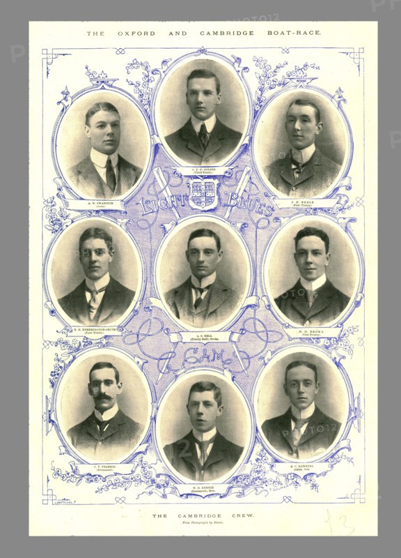 The Cambridge Crew, Oxford and Cambridge Boat Race, 1898.  Creator: Hills and Saunders.
