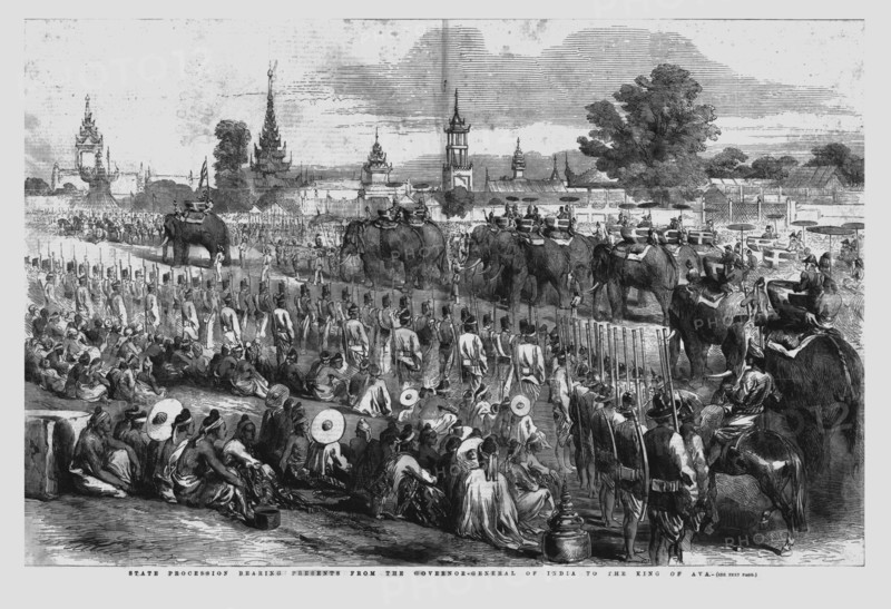 'State Procession Bearing Presents from the Governor-General of India to the King of Ava', 1856. Artist: Unknown.