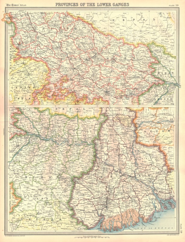 Map of the Provinces of the Lower Ganges. Artist: Unknown.