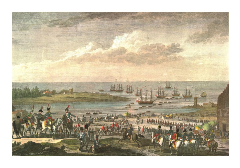 Embarkation of the English in Holland, 30 November 1799, (c1850). Artist: François-Louis Couché.