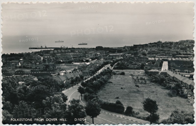 'Folkestone from Dover Hill', late 19th-early 20th century. Artist: Unknown.