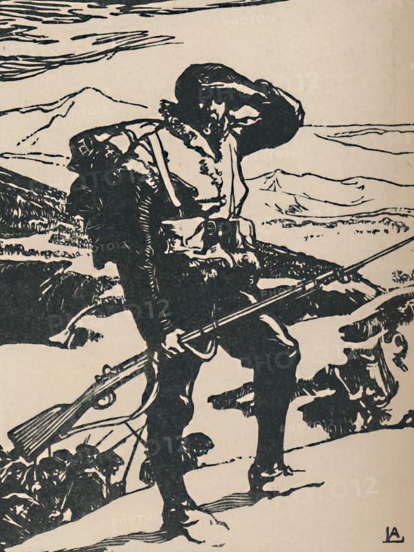'Chasseur Alpin Regardant La Plaine Du Rhin', 1919. Artist: Auguste Lepere.