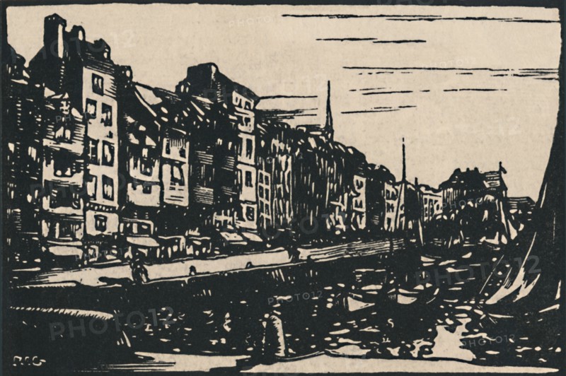 'Honfleur - Le Vieux Bassin', 1919. Artist: Paul-Elie Gernez.