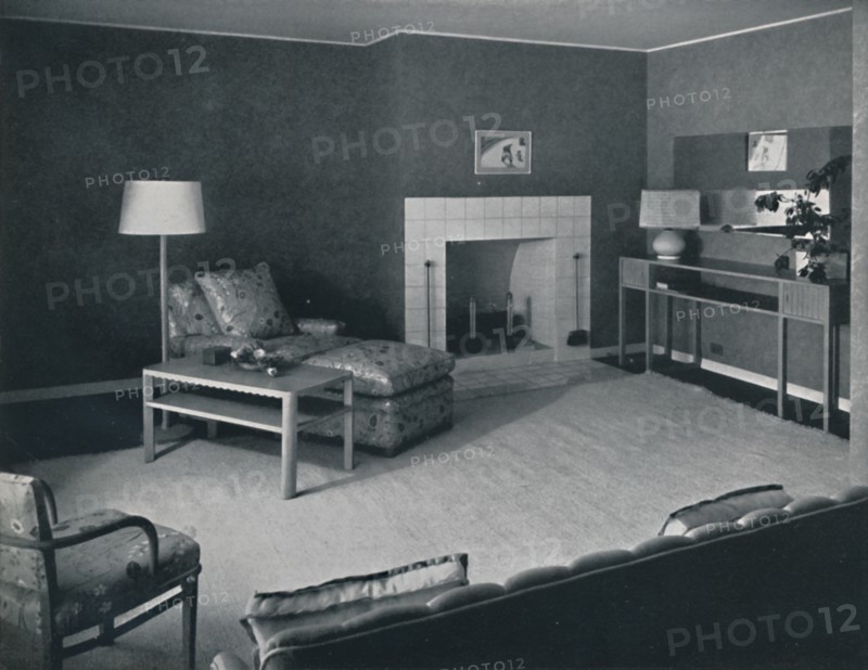 'Bedroom in the house of Mr. Anatole Litvak in Saint Monica, California', 1942. Artist: Unknown.