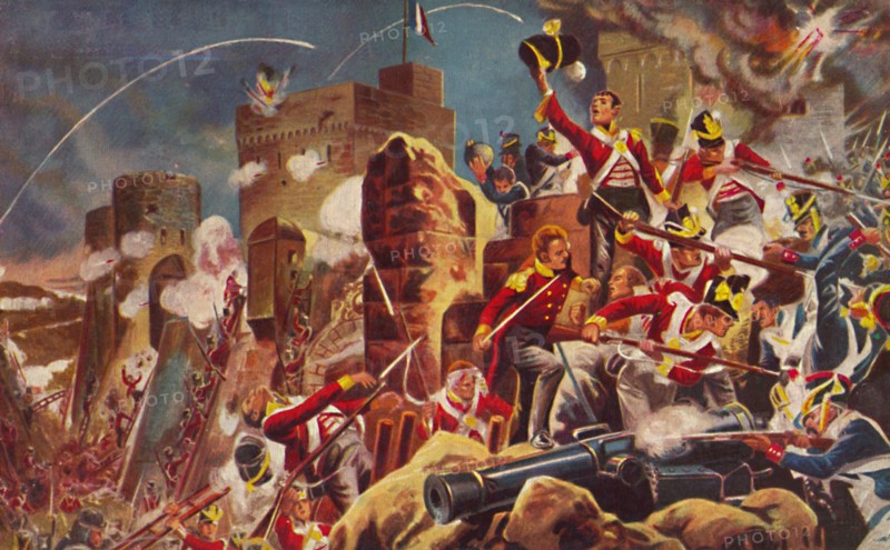 'The Connaught Rangers. The Capture of The Citadel at Badajoz', 1812, (1939). Artist: Unknown.
