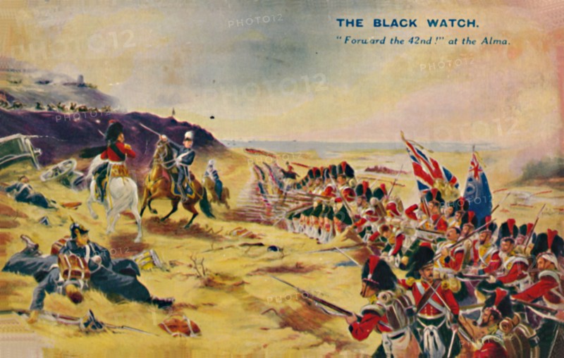 'The Black Watch. Forward the 42nd! at the Alma', 1854, (1939). Artist: Unknown.