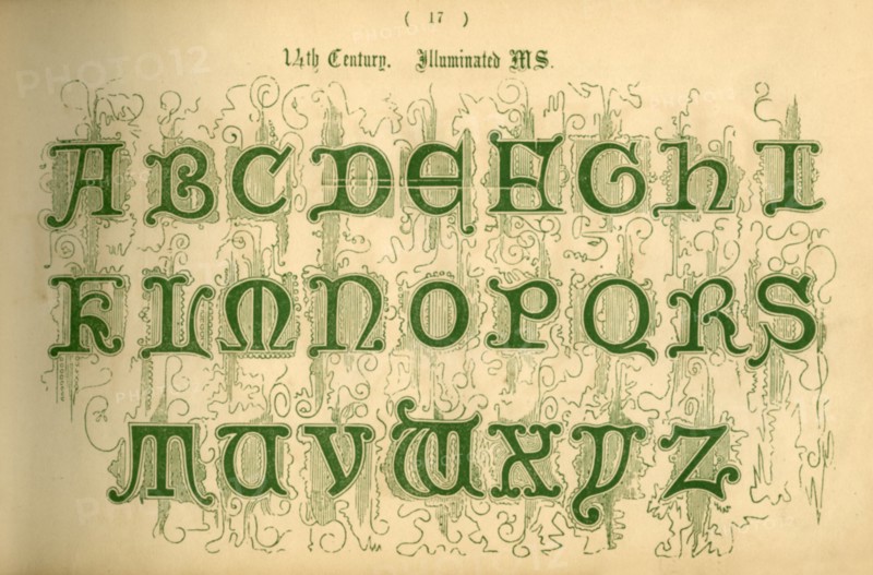 '14th Century. Illuminated MS.', 1862. Artist: Unknown.