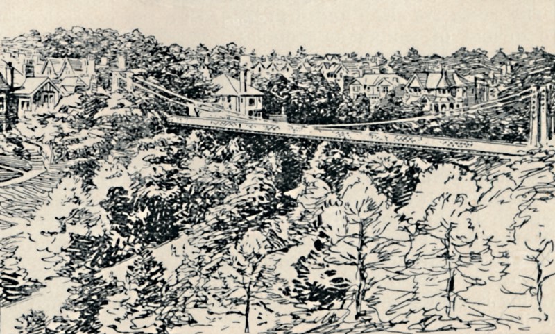 'Alum Chine Suspension Bridge', 1929. Artist: Unknown.