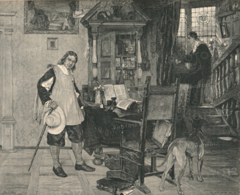 'Mr. Oliver Cromwell of Ely Visits Mr. John Milton', 1883, (1886). Artist: Robert Hoskin.