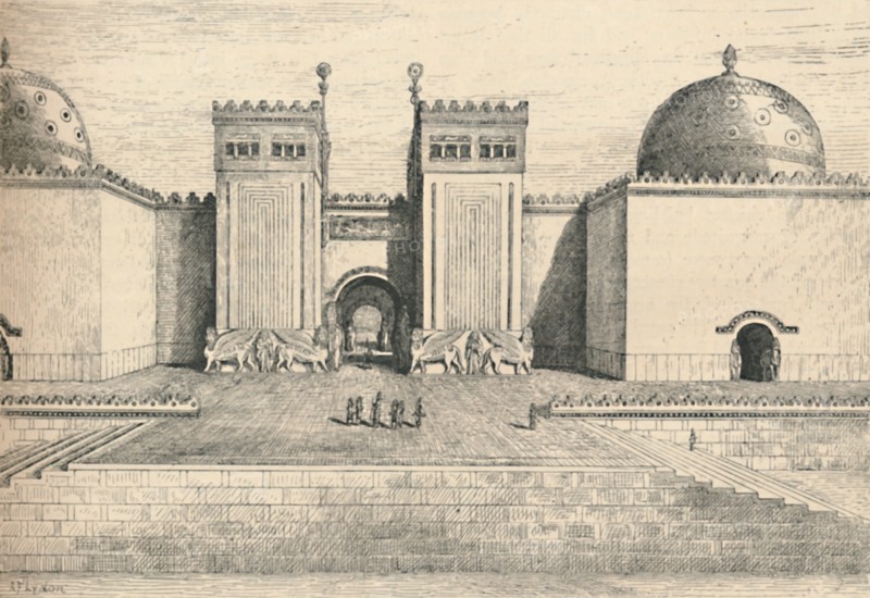 'Sargon's Palace, Khorsabad: The South-Eastern Gate', 1886. Artist: Alexander Francis Lydon.