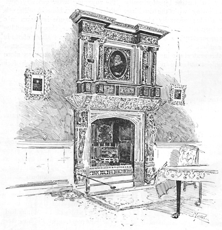 'Old Charterhouse: Mantelpiece in the Master's Lodge', 1886. Artist: Joseph Pennell.