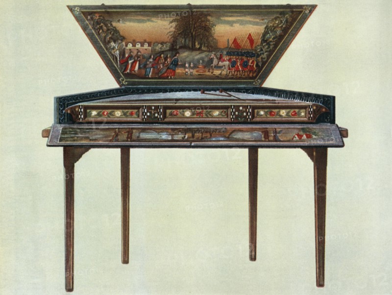 'Seventeenth century dulcimer from H. Boddington's collection', 1948. Artist: Unknown.