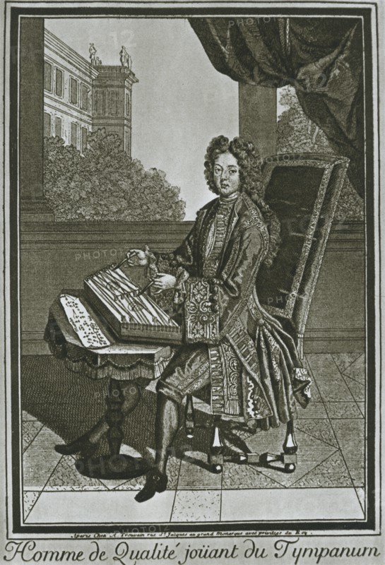 'Dulcimer (tympanum), French engraving of the seventeenth century', 1948. Artist: Unknown.