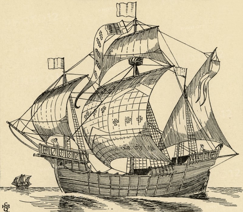 'A Ship of the time of Christopher Columbus', (1931). Artist: Charles Henry Bourne Quennell.