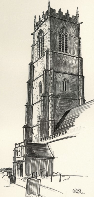 'A Perpendicular Church Tower, Winterton, Norfolk', (1931). Artist: Charles Henry Bourne Quennell.