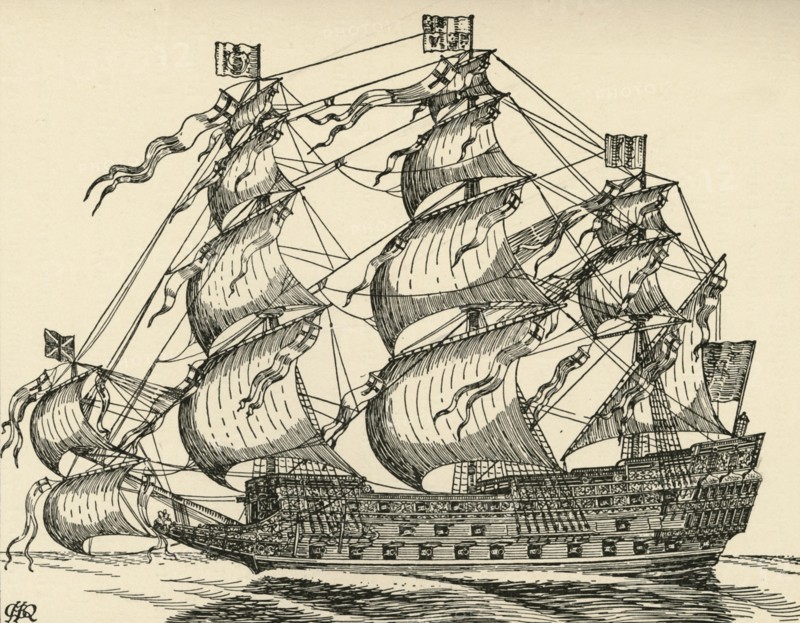 'The Sovereign of the Seas', (1931). Artist: Charles Henry Bourne Quennell.