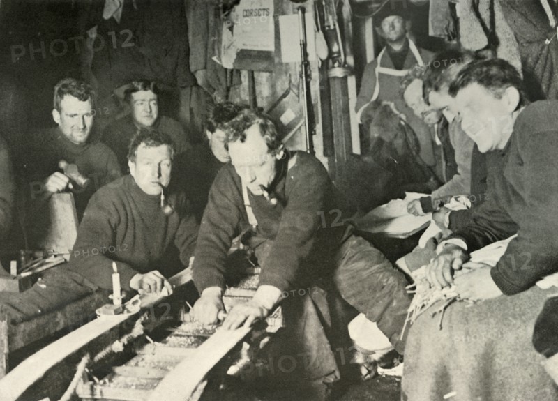 'Preparing A Sledge During the Winter', 1908, (1909). Artist: Unknown.