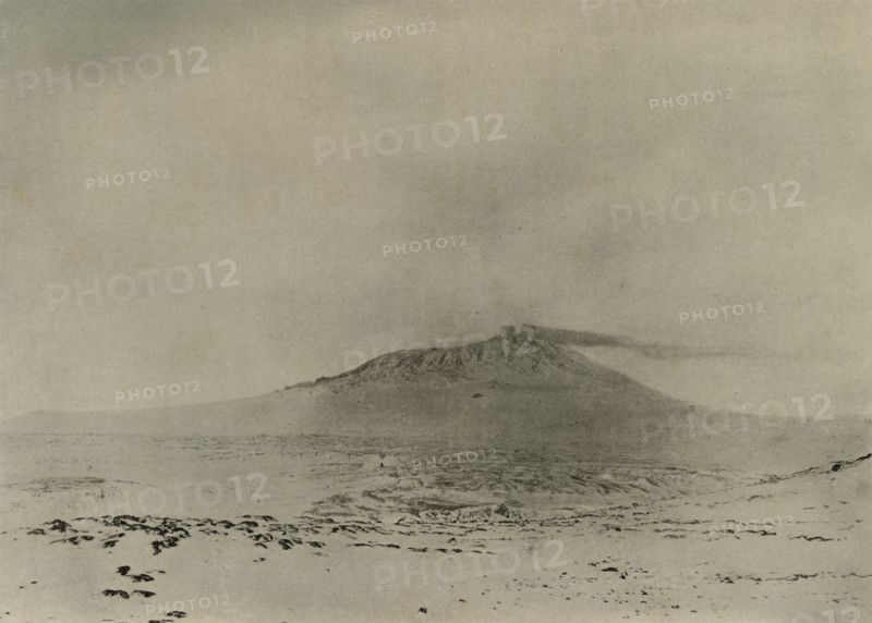 'Smoke streaming from the Crater of Erebus', c1908, (1909).  Artist: Unknown.