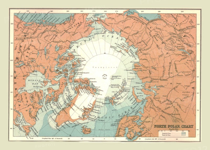 North Polar Chart, 1902.  Creator: Unknown.