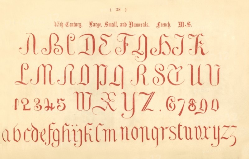 '16th Century. Large, Small and Numerals. French. MS.', 1862. Artist: Unknown.