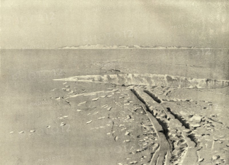 'A Typical Crevasse on Level Surface', c1908, (1909).  Artist: Unknown.