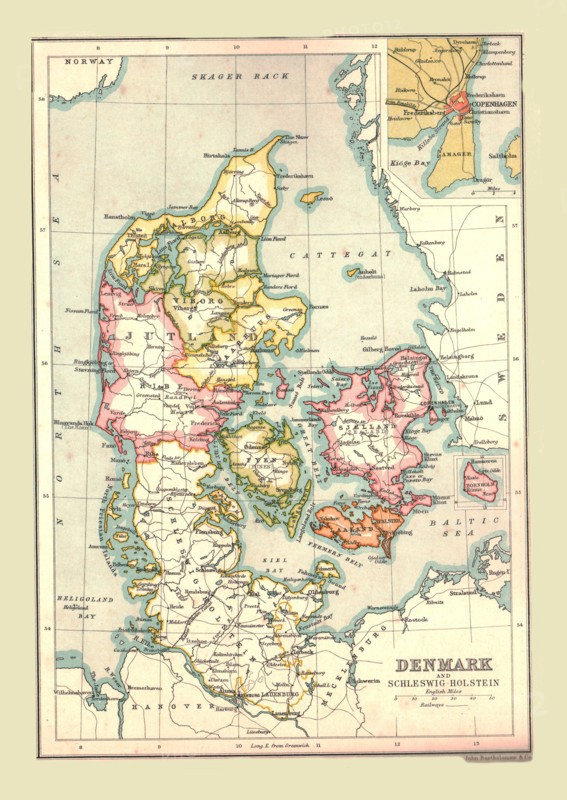 Map of Denmark, 1902.  Creator: Unknown.