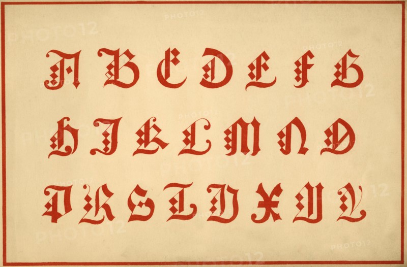 Alphabet, letters A-Z, upper case. Artist: Unknown.