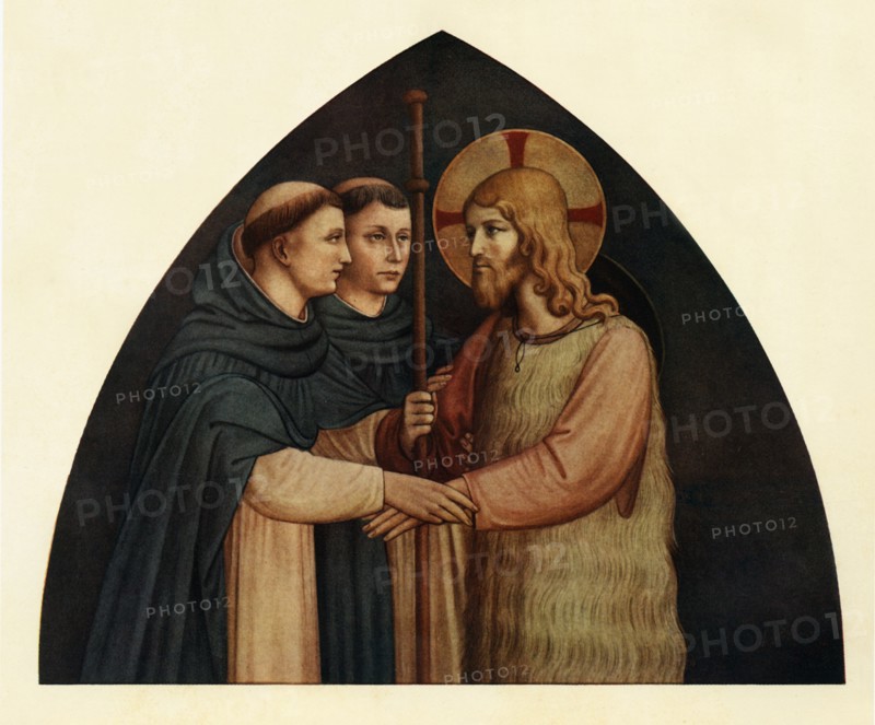 'Christ as a Pilgrim Met by Two Dominicans', 15th century, (c1909). Artist: Fra Angelico.
