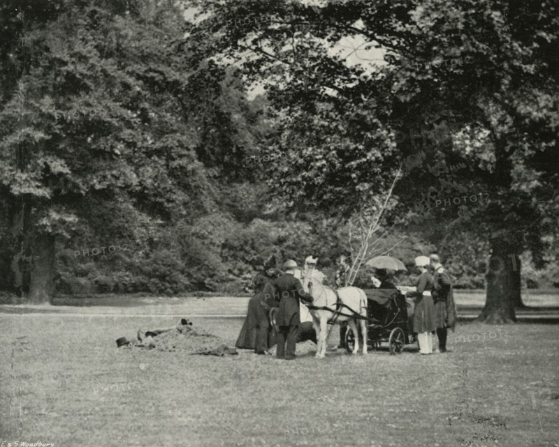 'Her Majesty Planting a Tree in the Grounds of Buckingham Palace as a Memorial of the Jubilee, June Artist: E&S Woodbury.