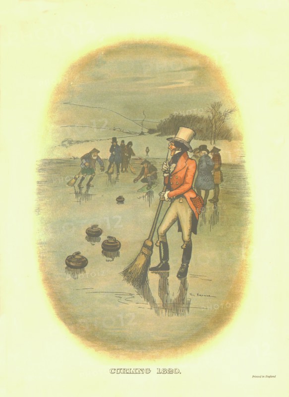 'Curling, 1820', c1910. Creator: Tom Browne.