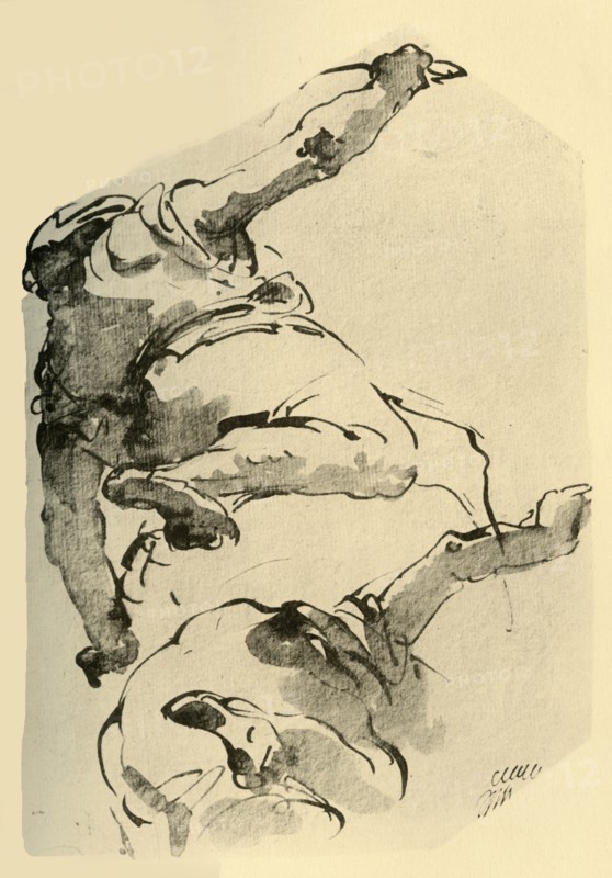 'Kneeling Figure, seen from behind', 1743-1744, (1928). Artist: Giovanni Battista Tiepolo.