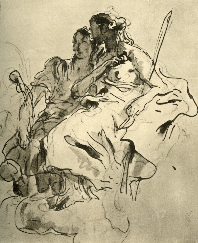 'Two Young Women', mid 18th century, (1928). Artist: Giovanni Battista Tiepolo.