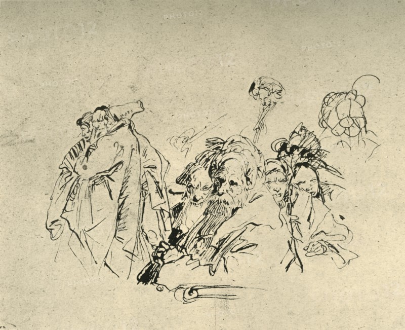 'Group of Orientals', mid 18th century, (1928). Artist: Giovanni Battista Tiepolo.