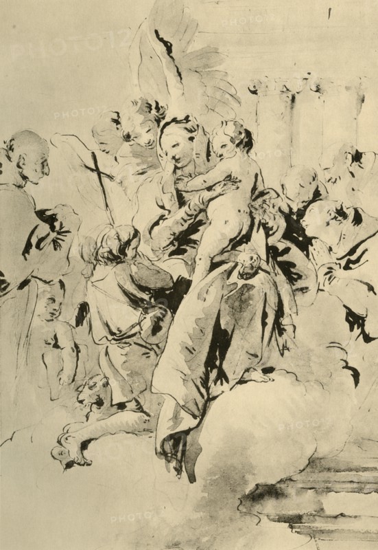 'Madonna with Saints and Angels', mid 18th century, (1928). Artist: Giovanni Battista Tiepolo.