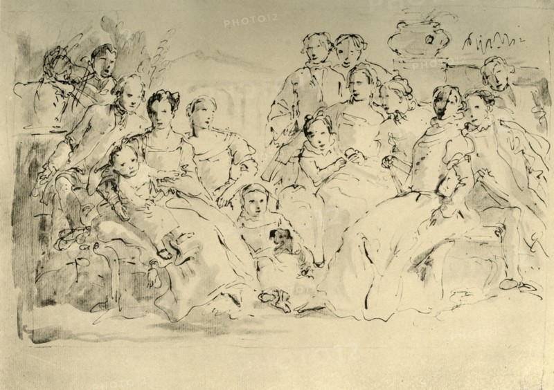 'Sketch for a Group Portrait', mid 18th century, (1928). Artist: Giovanni Battista Tiepolo.
