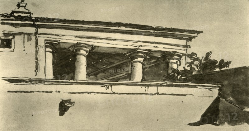 'Pillar Hall of a Villa', 1757, (1928). Artist: Giovanni Battista Tiepolo.
