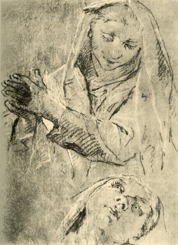 'Studies of a Madonna', mid 18th century, (1928). Artist: Giovanni Battista Tiepolo.