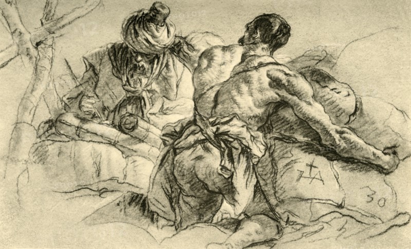 'Oriental Merchants with Bales of Wares', 1753, (1928). Artist: Giovanni Battista Tiepolo.