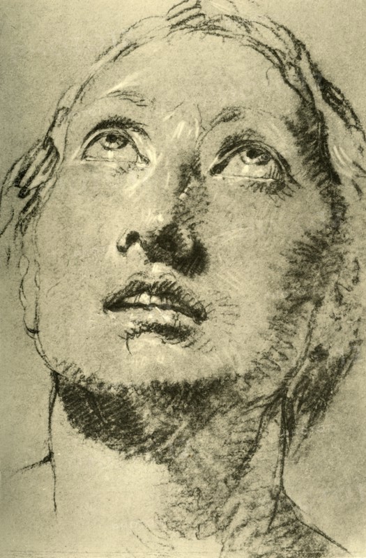 'Head of a Young Woman, looking up', c1755, (1928). Artist: Giovanni Battista Tiepolo.