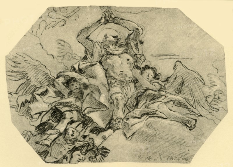 'Praying Saint surrounded by Angels', 1762, (1928). Artist: Giovanni Domenico Tiepolo.