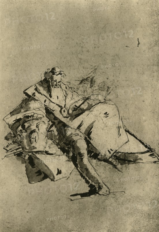 'Old Man seated', 18th century, (1928). Artist: Pupil of Tiepolo.