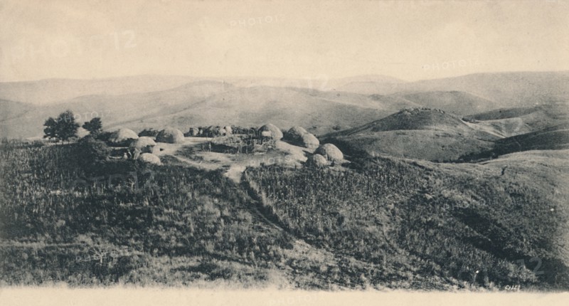 'A Kafir Kraal - Zululand', early 20th century. Creator: Unknown.