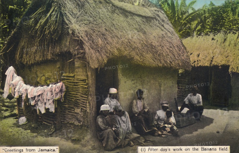 Greetings from Jamaica. (1) After day's work on the Banana field', early 20th century. Creator: Unknown.