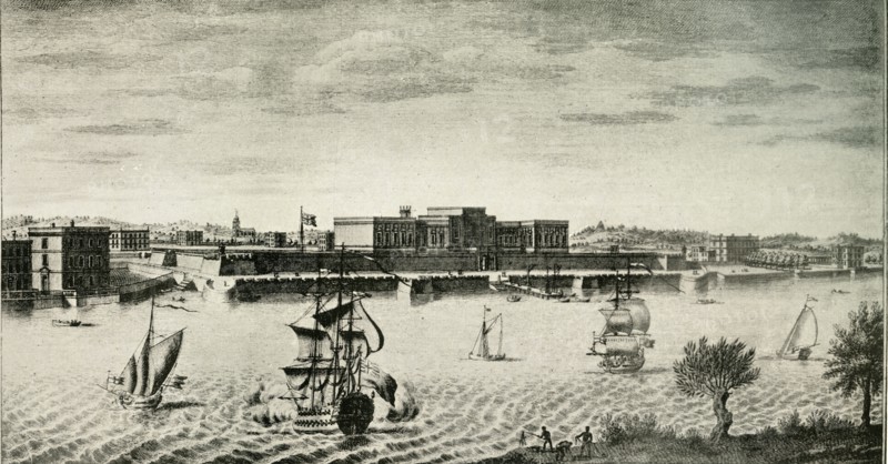 'Old Fort William, from the River, 1754', (1925). Creator: Unknown.