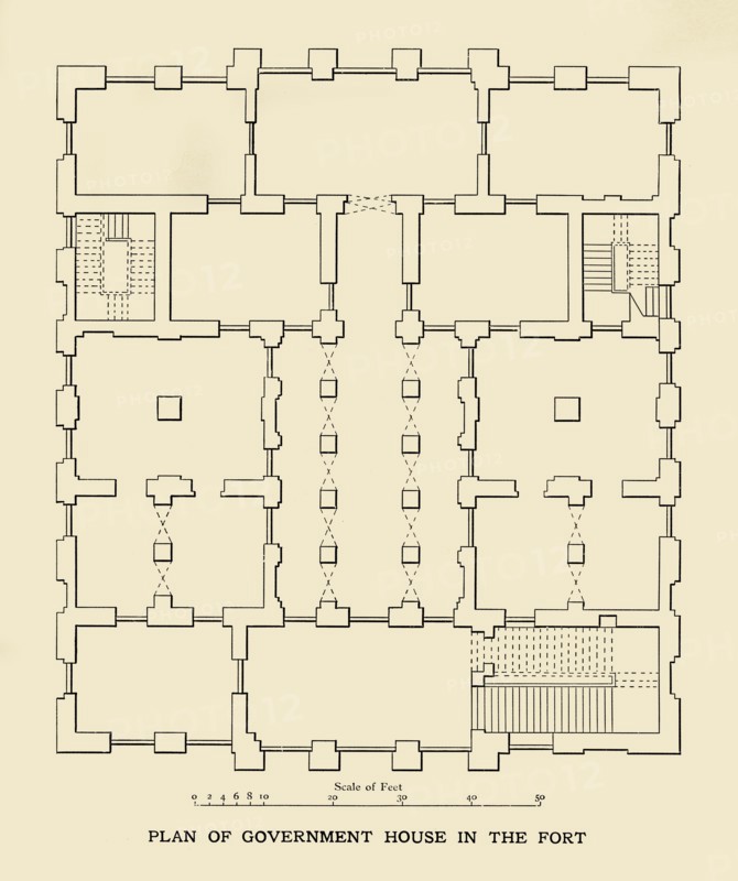 'Plan of Government House in the Fort', 1925. Creator: Unknown.